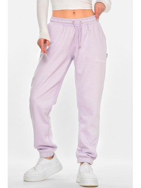 Спортивні штани жіночі на флісі бузкового кольору 212635C