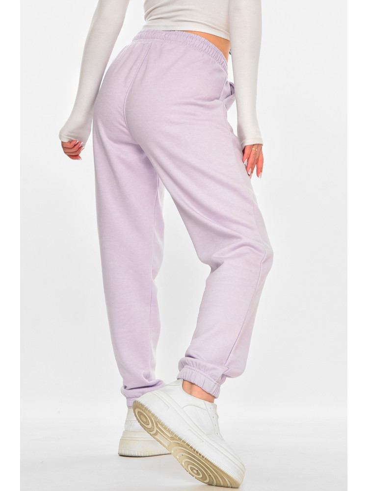 Спортивні штани жіночі на флісі бузкового кольору 212635C