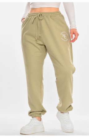 Спортивные штаны женские на флисе оливкового цвета 212636C Спортивные штаны женские на флисе оливкового цвета 212636C