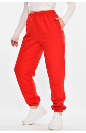 Спортивные штаны женские на флисе красного цвета 212637C Спортивные штаны женские на флисе красного цвета 212637C