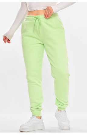 Спортивные штаны женские на флисе салатового цвета 212638C Спортивные штаны женские на флисе салатового цвета 212638C