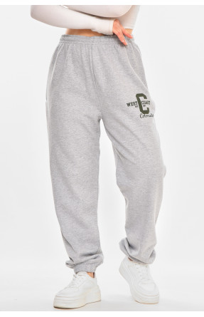 Спортивні жіночі штани на флісі сірого кольору 212639C Спортивні жіночі штани на флісі сірого кольору 212639C