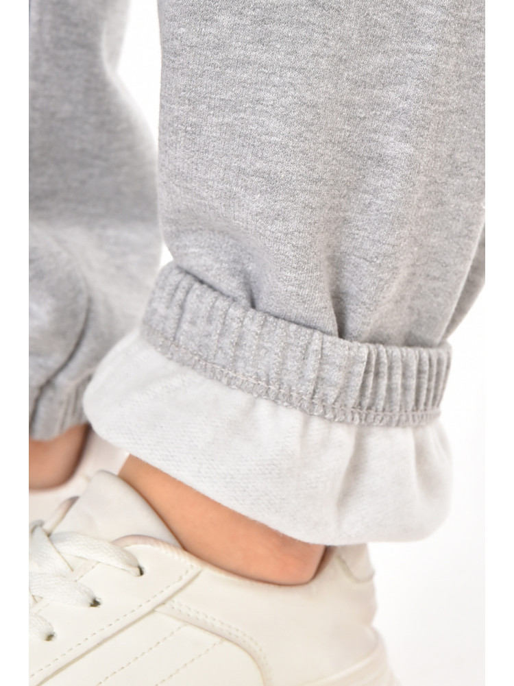 Спортивні жіночі штани на флісі сірого кольору 212639C