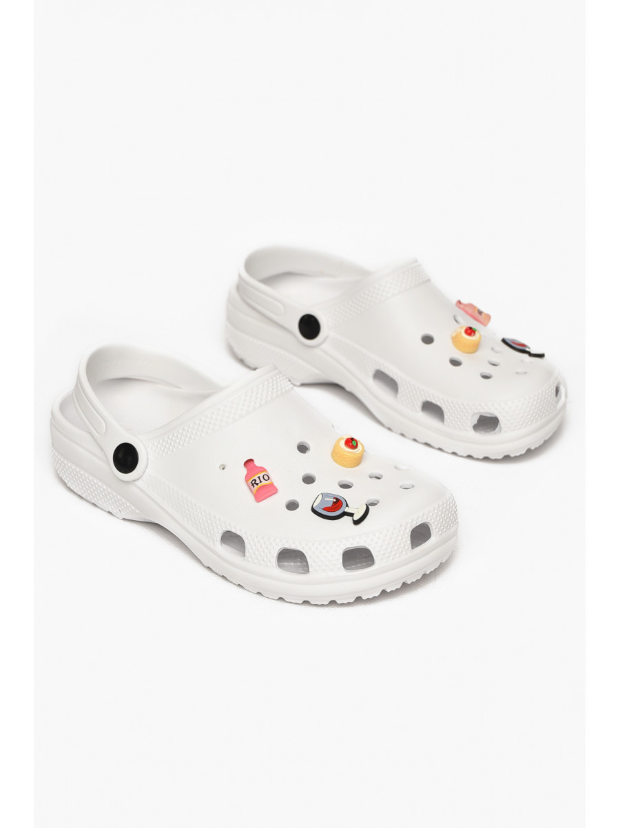 Кроксы женские белого цвета 3001 212646C