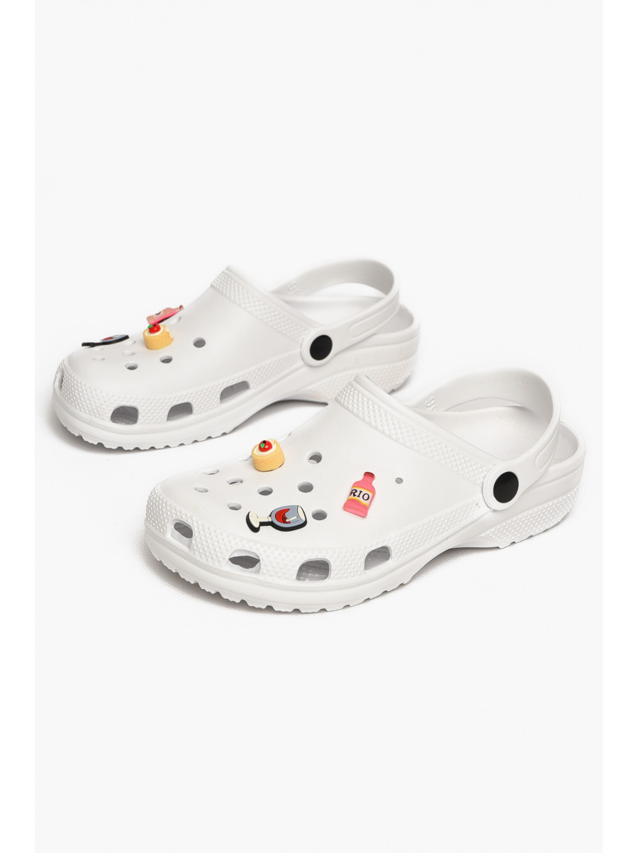 Кроксы женские белого цвета 3001 212646C