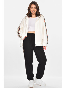 Спортивный костюм женский черного цвета с принтом T-380 212656C