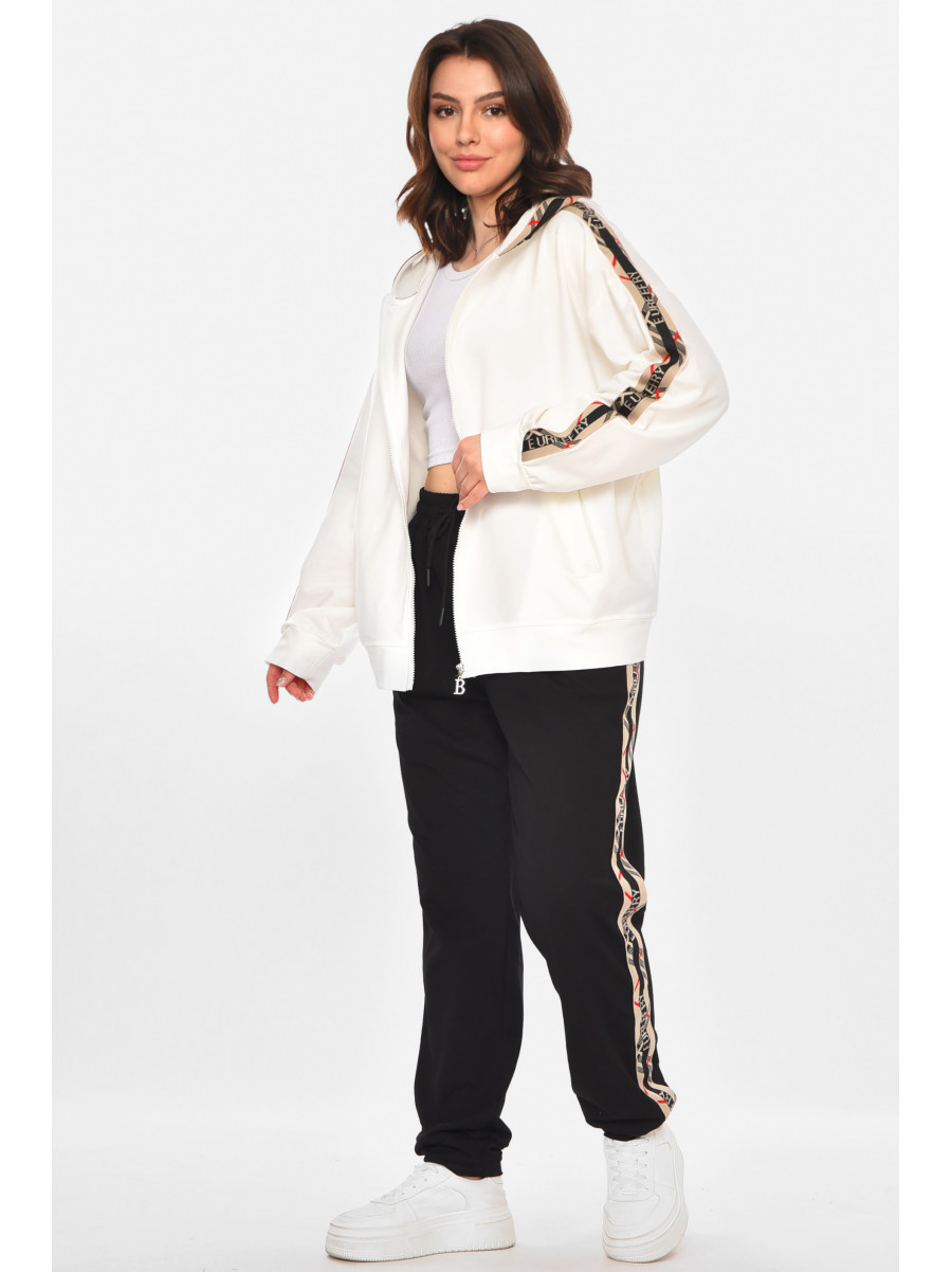 Спортивный костюм женский черного цвета с принтом T-380 212656C