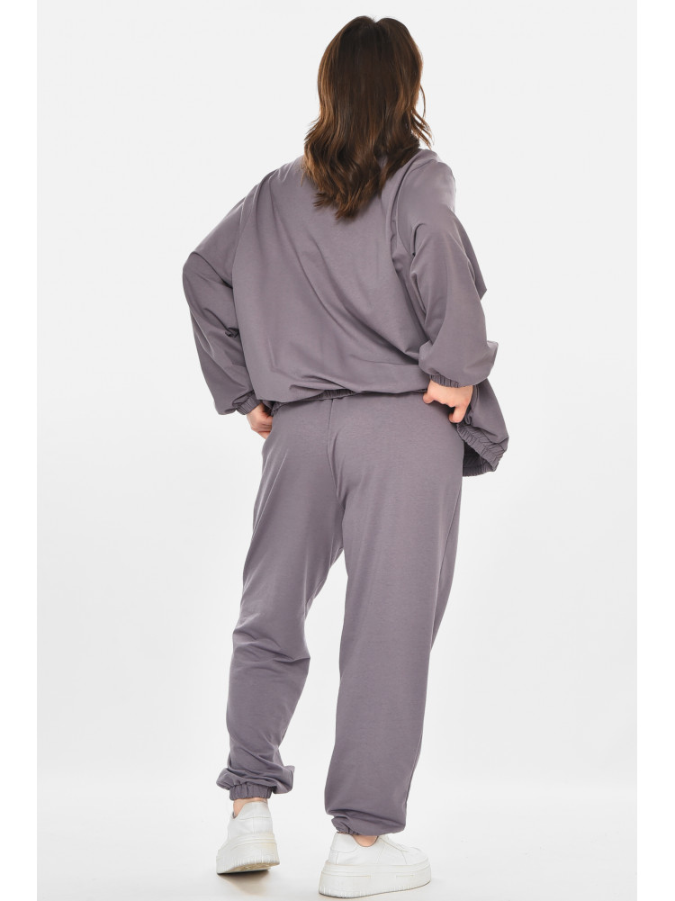 Спортивный костюм женский полубатальный серого цвета T-373 212659C