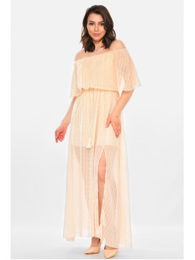 Сарафан женский бежевого цвета 212660C Сарафан женский бежевого цвета 212660C