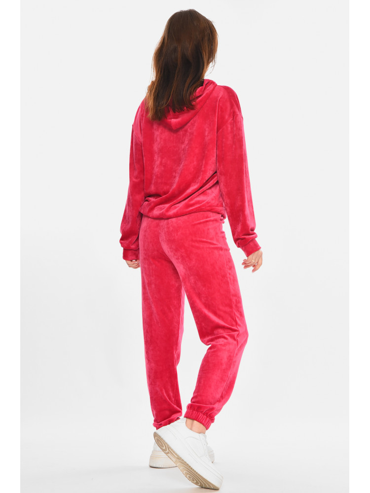 Спортивний костюм жіночий велюровий малинового кольору 212662C