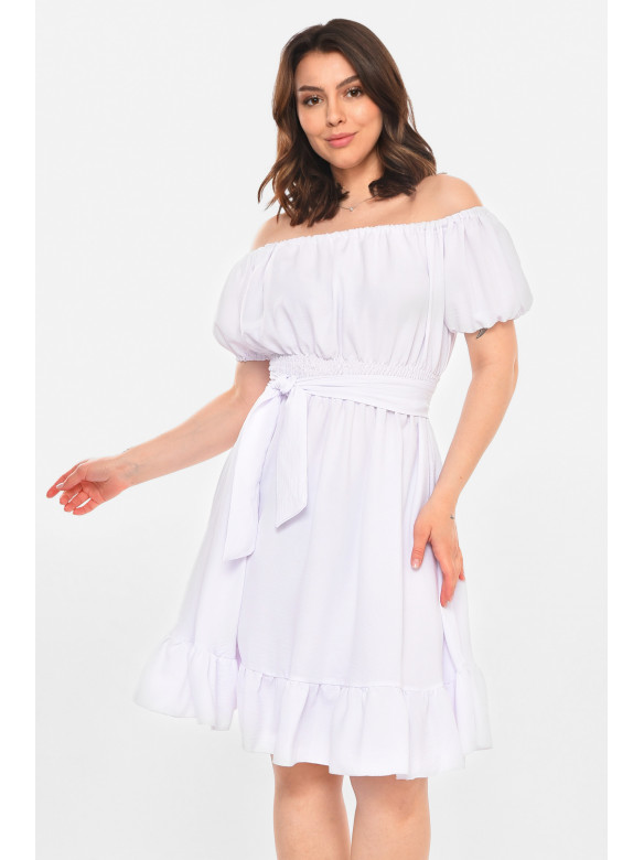 Платье женское однотонное белого цвета 212671C