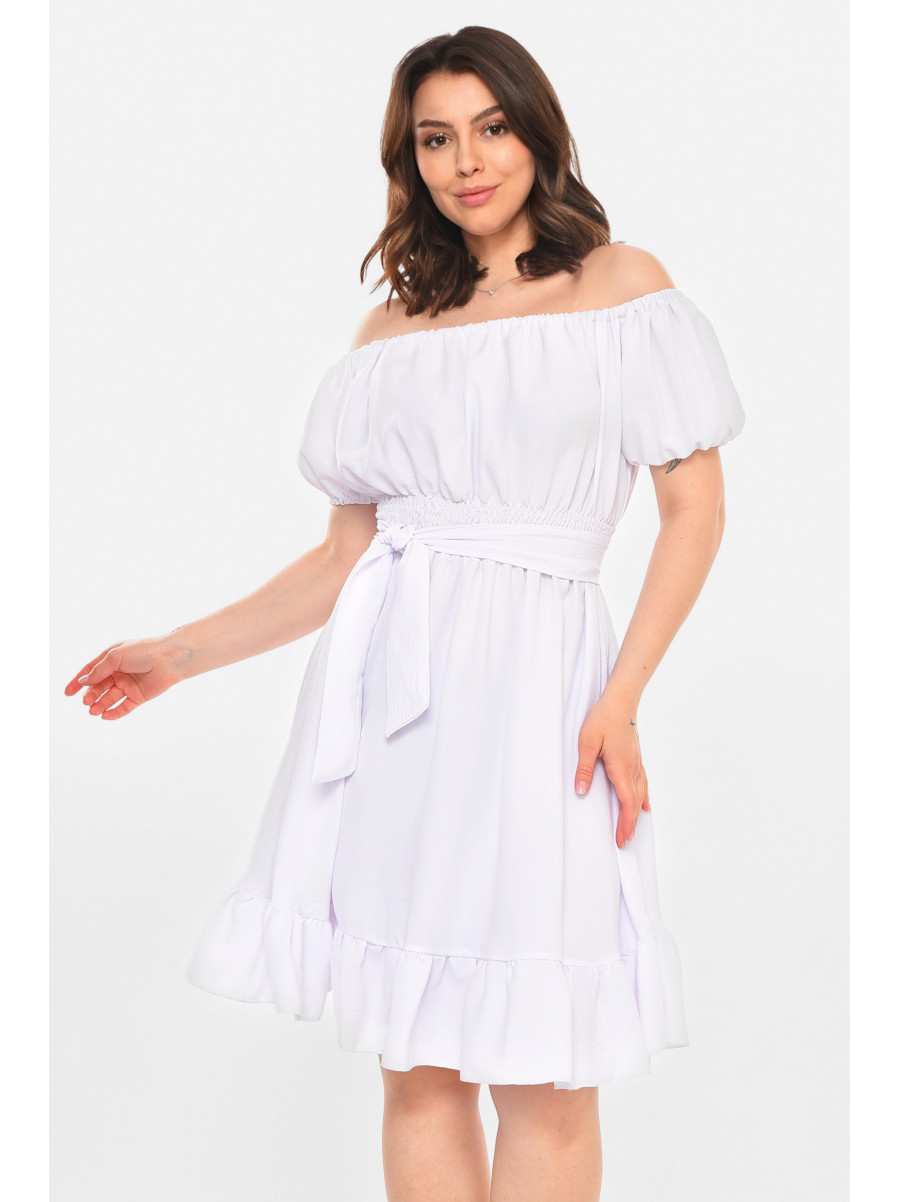 Платье женское однотонное белого цвета 212671C