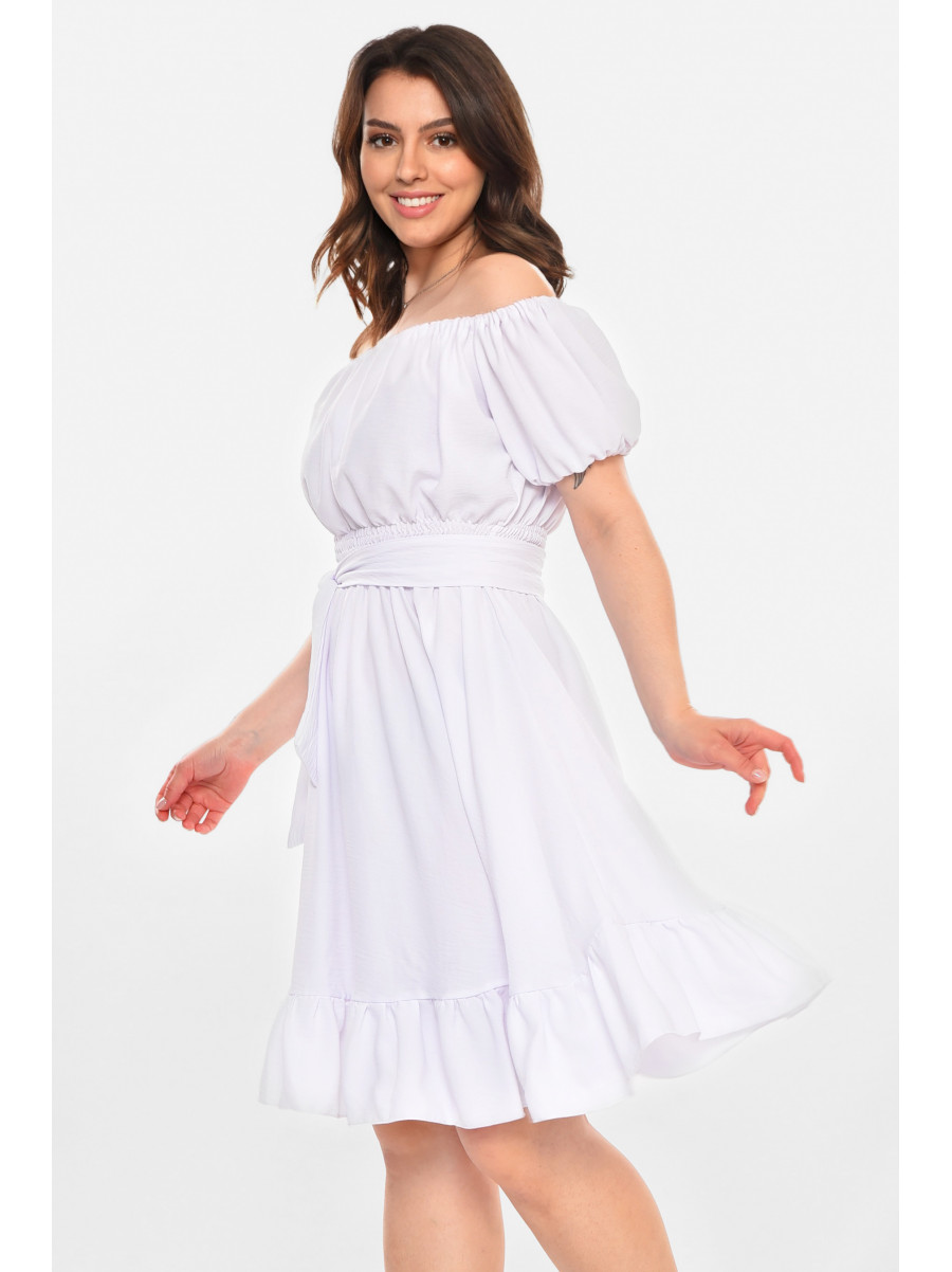 Платье женское однотонное белого цвета 212671C