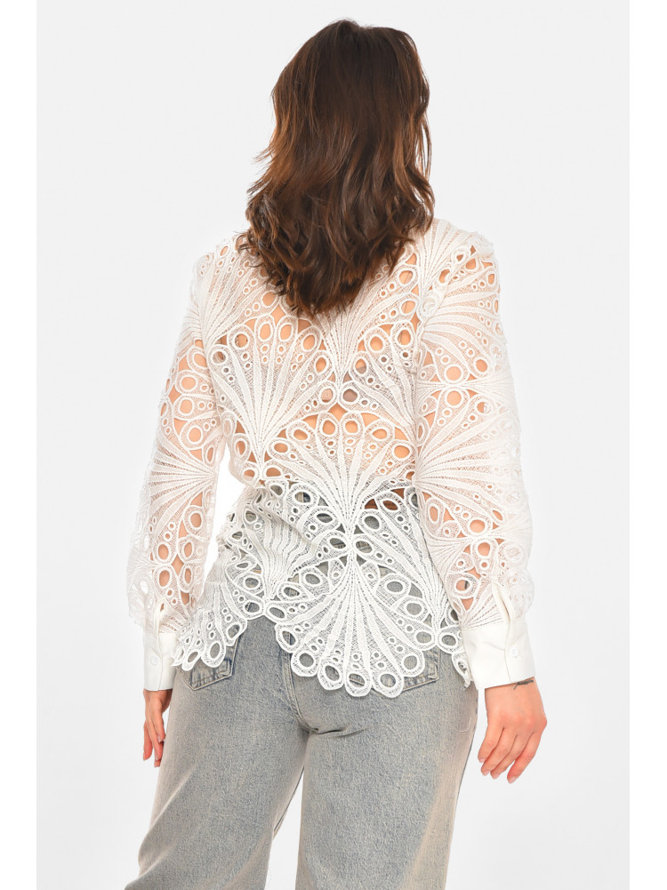 Рубашка женская однотонная белого цвета 212672C