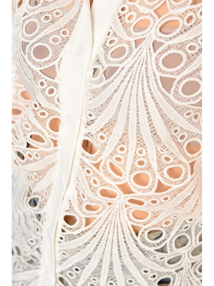 Рубашка женская однотонная белого цвета 212672C