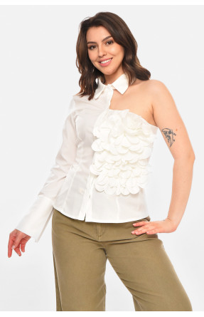 Сорочка жіноча однотонна білого кольору 212675C Сорочка жіноча однотонна білого кольору 212675C