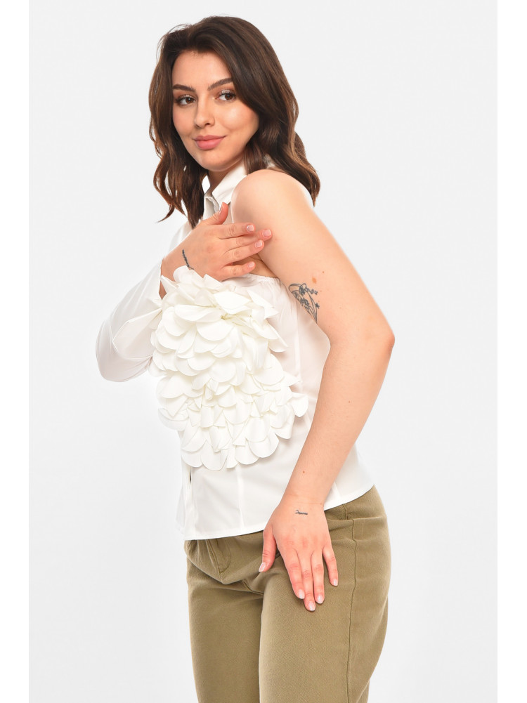 Сорочка жіноча однотонна білого кольору 212675C