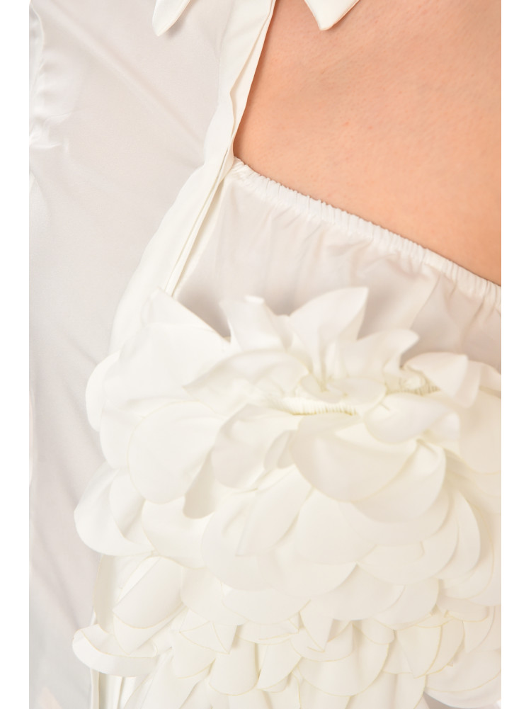 Сорочка жіноча однотонна білого кольору 212675C