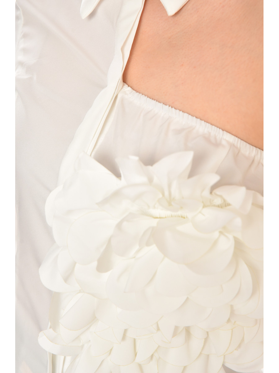 Сорочка жіноча однотонна білого кольору 212675C