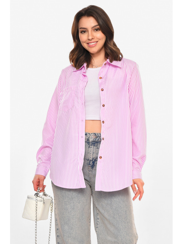 Сорочка жіноча бузкового кольору з принтом 212678C