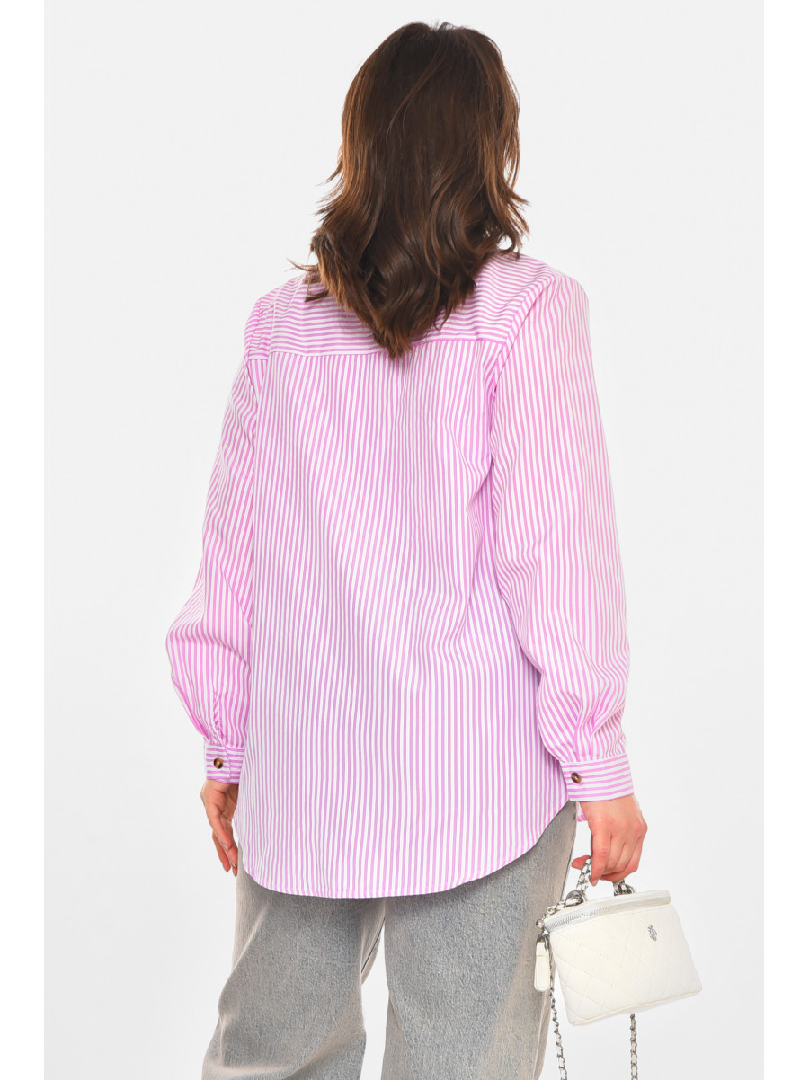 Сорочка жіноча бузкового кольору з принтом 212678C
