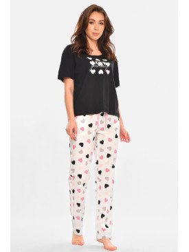 Пижама женская черно-белого цвета 212679C