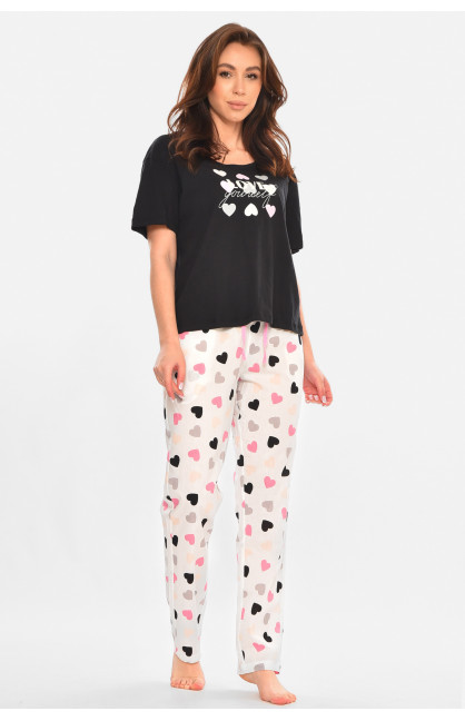 Піжама жіноча чорно-білого кольору 212679C