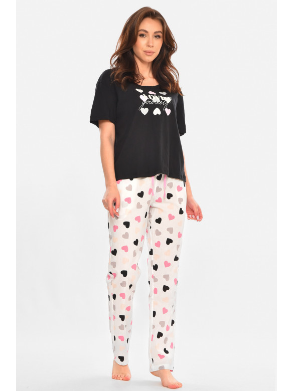 Пижама женская черно-белого цвета 212679C