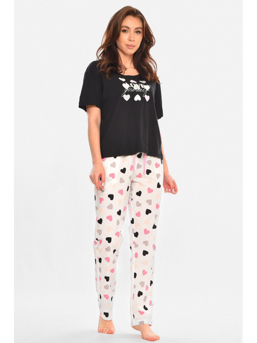 Пижама женская черно-белого цвета 212679C