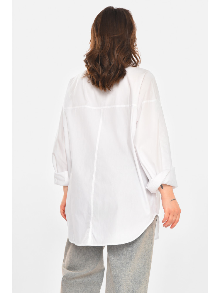 Рубашка женская однотонная белого цвета 212681C