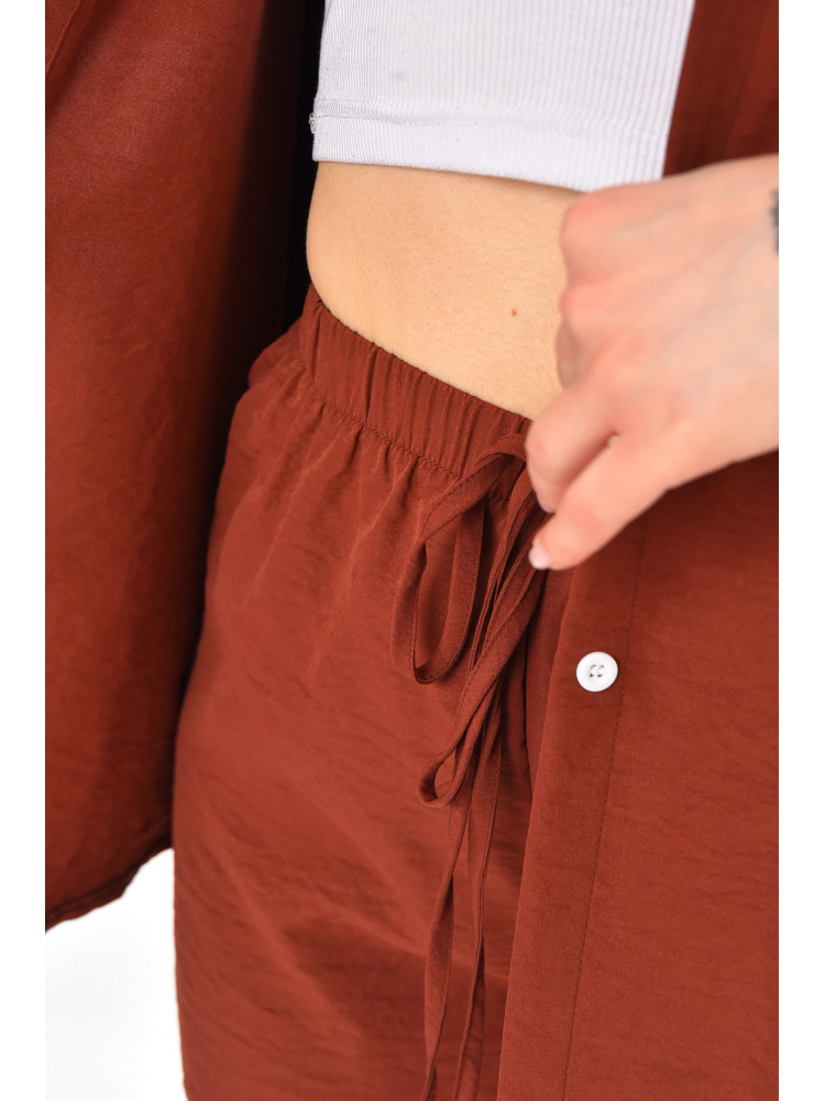 Костюм женский однотонный коричневого цвета 212690C