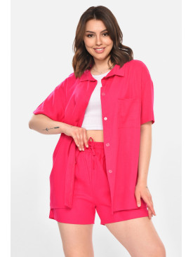 Костюм женский однотонный малинового цвета 212692C