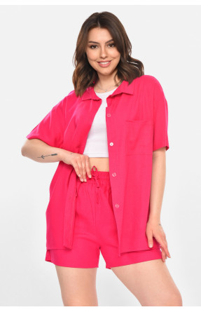 Костюм женский однотонный малинового цвета 212692C Костюм женский однотонный малинового цвета 212692C