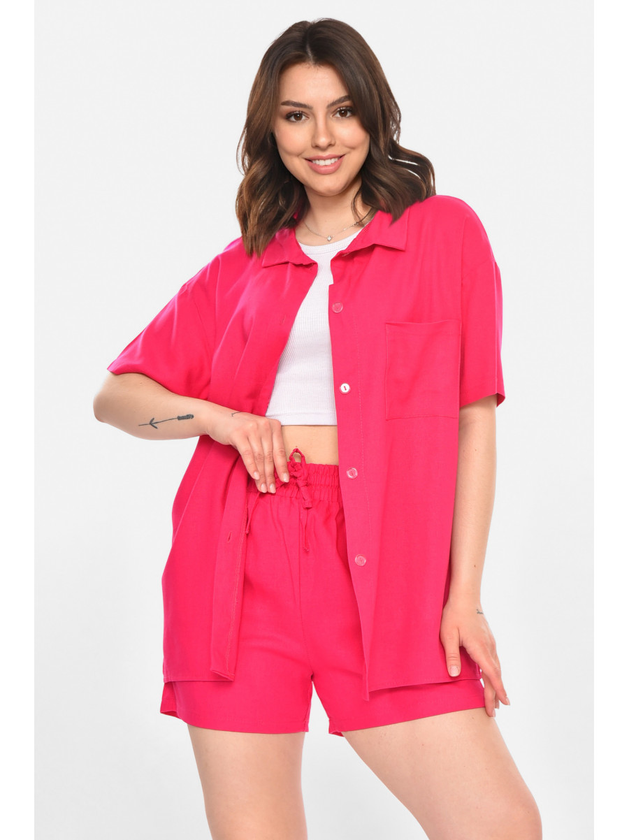 Костюм женский однотонный малинового цвета 212692C