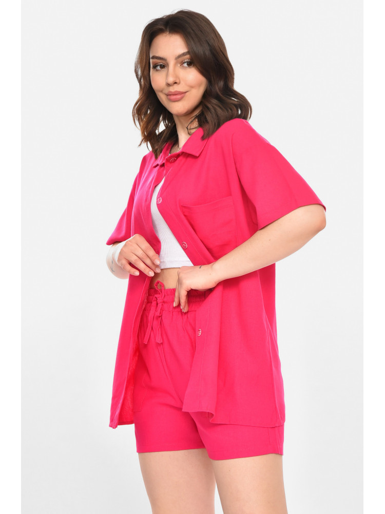 Костюм женский однотонный малинового цвета 212692C