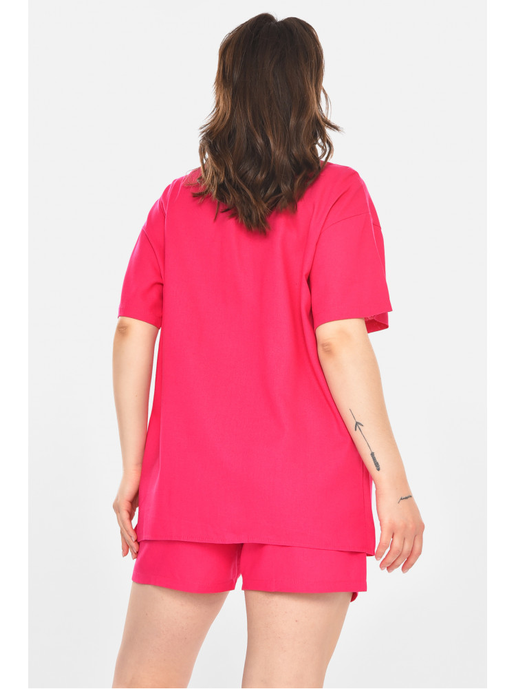 Костюм женский однотонный малинового цвета 212692C