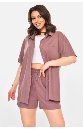 Костюм женский однотонный коричневого цвета 212696C Костюм женский однотонный коричневого цвета 212696C