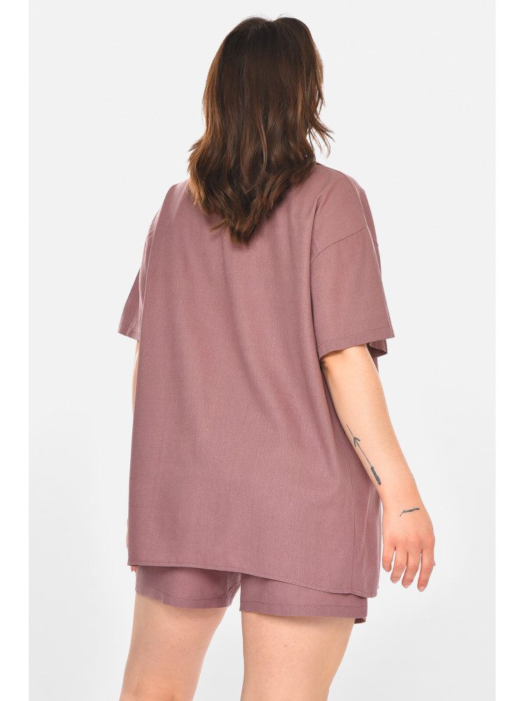 Костюм женский однотонный коричневого цвета 212696C