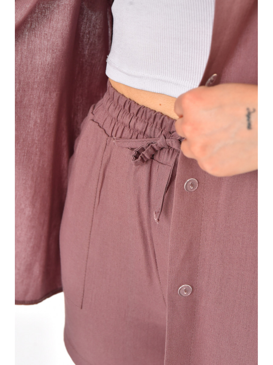 Костюм женский однотонный коричневого цвета 212696C