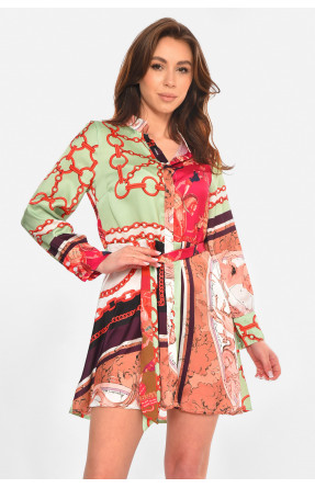 Сукня жіноча зеленого кольору з принтом 212697C Сукня жіноча зеленого кольору з принтом 212697C