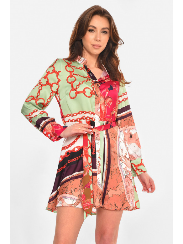 Сукня жіноча зеленого кольору з принтом 212697C