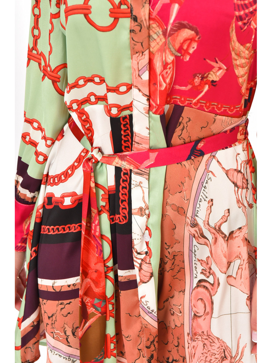 Сукня жіноча зеленого кольору з принтом 212697C