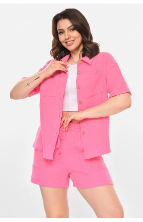 Костюм женский однотонный розового цвета 212698C Костюм женский однотонный розового цвета 212698C