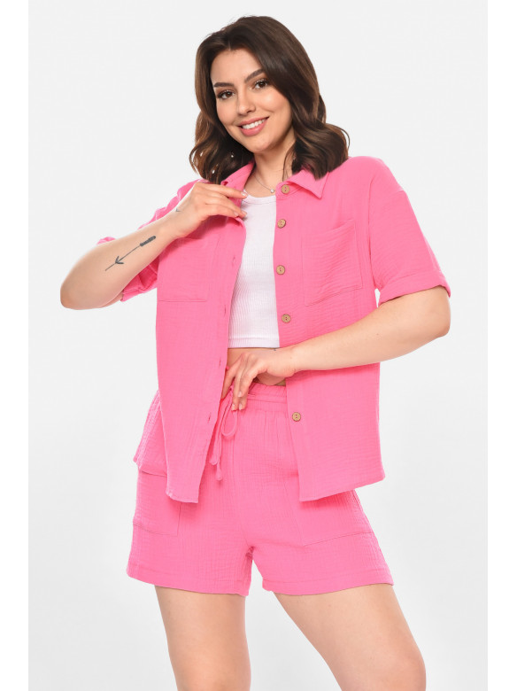 Костюм женский однотонный розового цвета 212698C