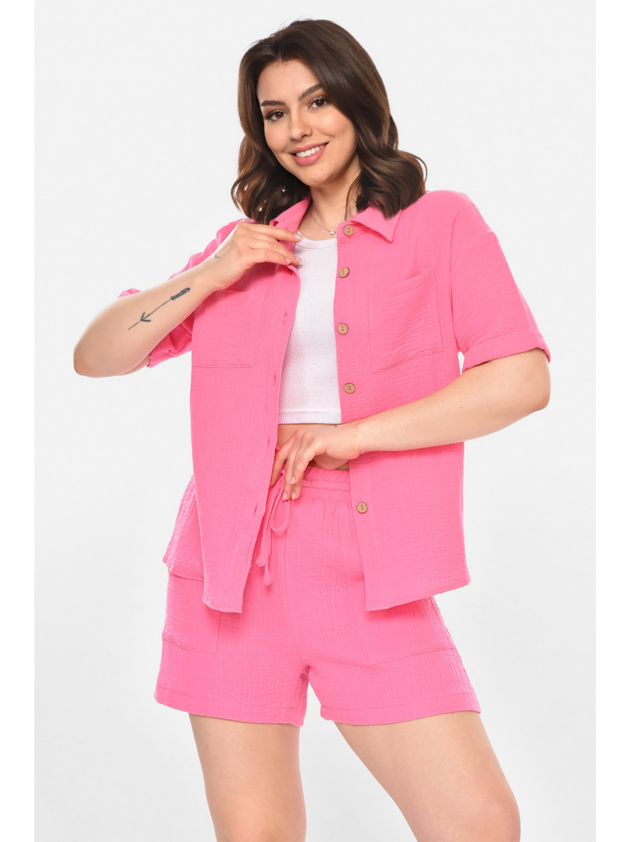 Костюм женский однотонный розового цвета 212698C