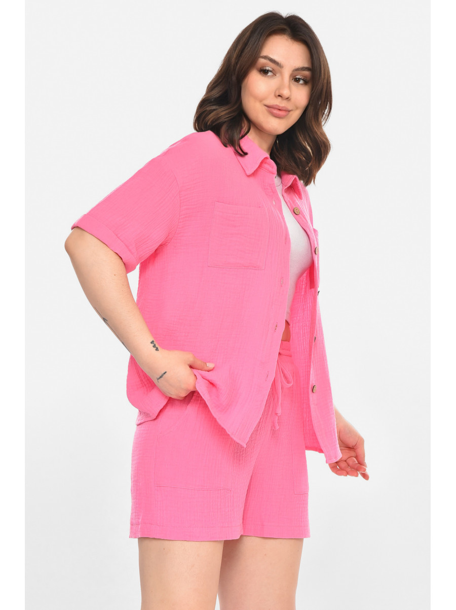 Костюм женский однотонный розового цвета 212698C
