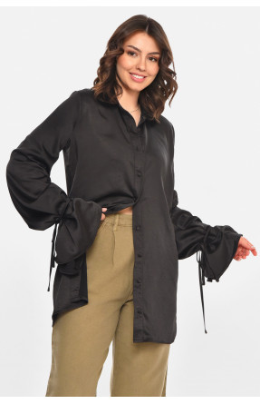 Рубашка женская однотонная черного цвета 212699C Рубашка женская однотонная черного цвета 212699C