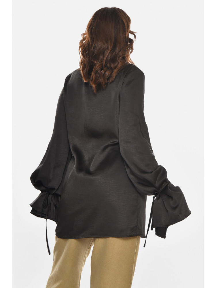 Рубашка женская однотонная черного цвета 212699C