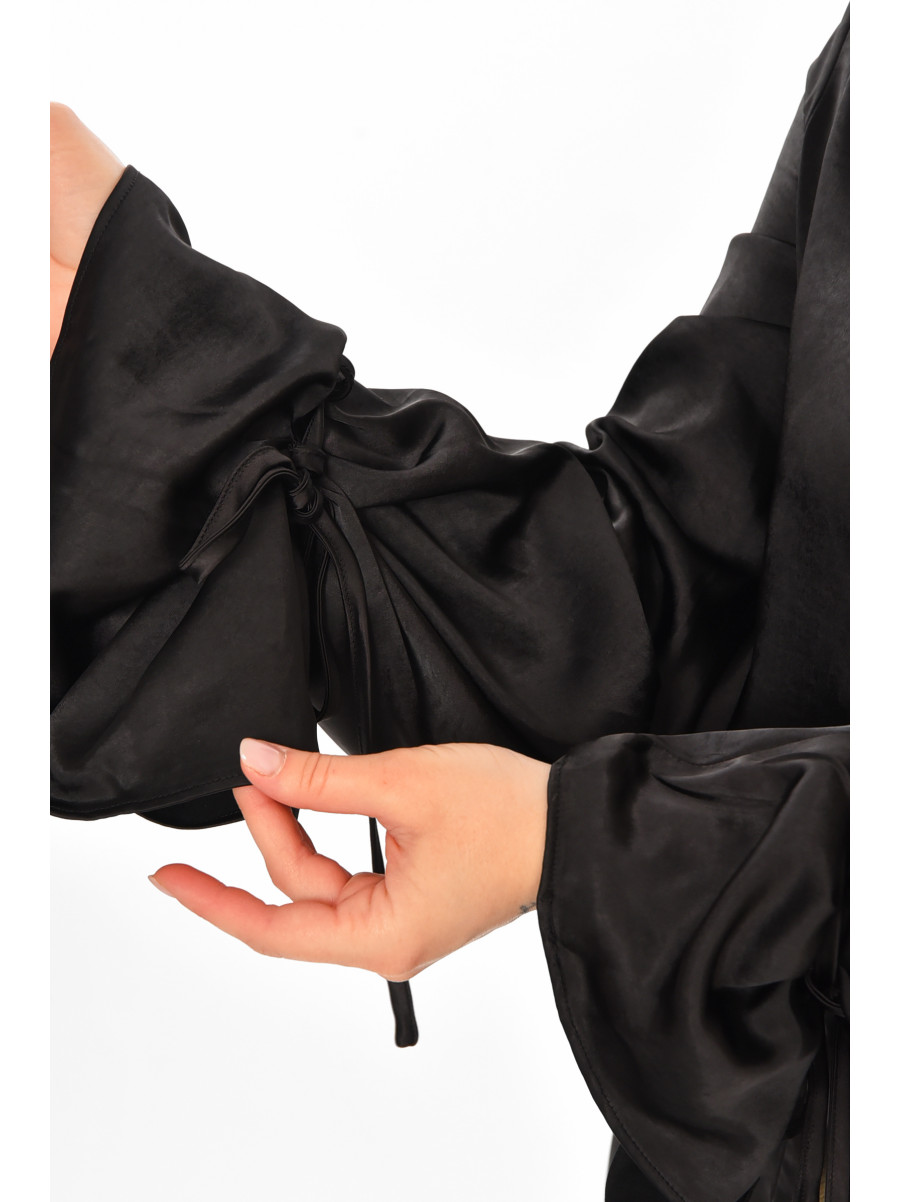 Рубашка женская однотонная черного цвета 212699C