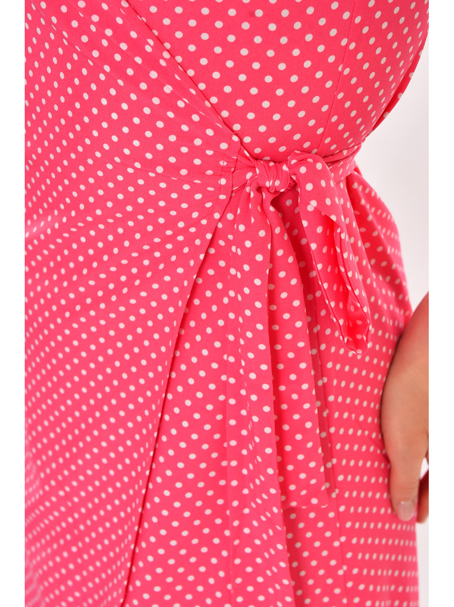 Платье женское на запах  розового цвета в горошек 212701C